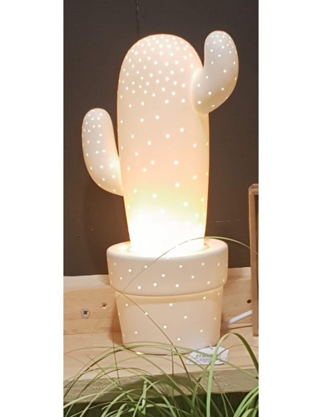 Lampe Cactus en porcelaine H31 cm