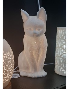 lampe porcelaine chat