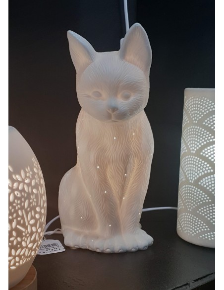 lampe porcelaine chat