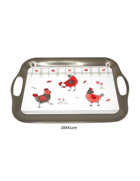 Plateau déjeuner Poule 28x41 cm