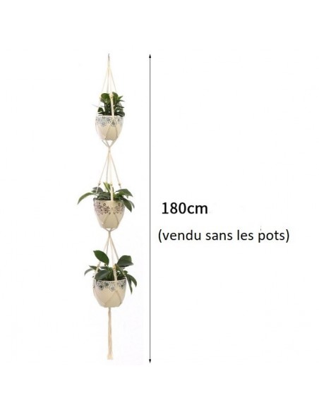 Pot De Fleurs Suspension Pour Plantes En Macramé Pour Jardin Et