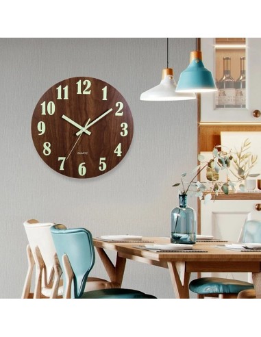 Horloge Murale LED en Bois - Murs du Temps