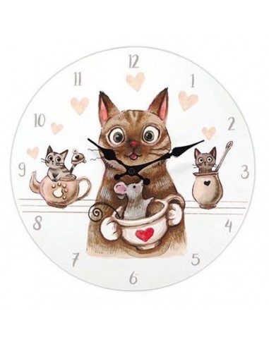 Horloge murale chat