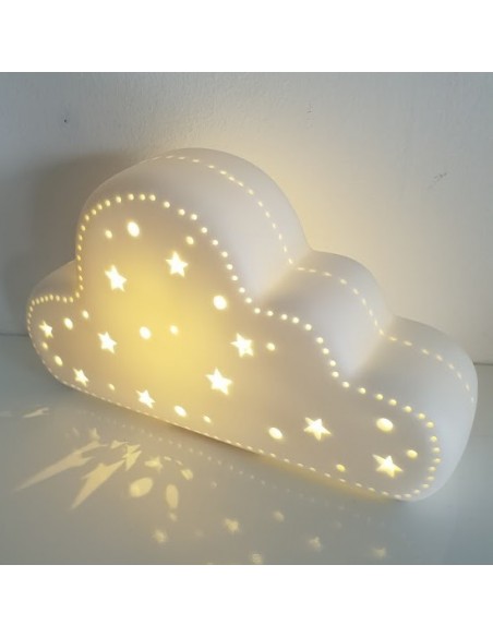 Veilleuse murale bébé / enfant - Lampe LED forme de nuage