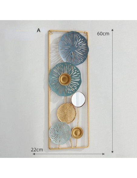 Tableau décoration murale fer forgé fleurs et feuilles H60cm