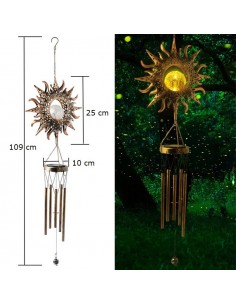 1pc Carillon Éolien Solaire, Carillon Éolien Solaire Moon Fairy, Cloches  Éoliennes Uniques En Verre Craquelé / Lumineux