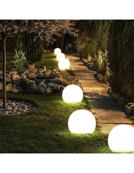 Lampe boule lumineuse jardin Led diamètre 25cm