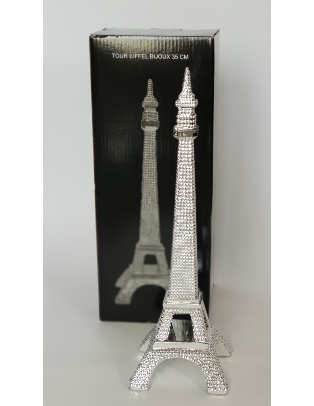 Paris Tour Eiffel modèle avec boule de cristal radieuse décoration statue Tour  Eiffel monument Paris figurine souvenir (argent) : : Maison