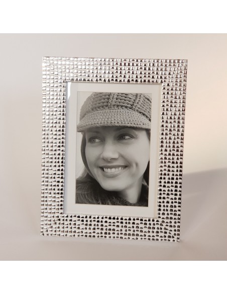 Cadre photo Argent gaufré 10x15 cm