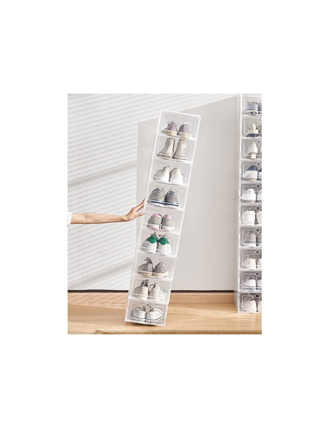 Senhill Boîtes à Chaussures Lot de 6 Empilable Rangement de Chaussures  Plastique ABS Dégager Organisateur de Chaussures Étui à Chaussures Armoire  à Chaussures Porte-Chaussures (Gris) : : Cuisine et Maison