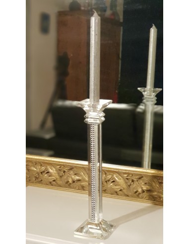 SUPERBE écrasé strass mousseux Lot de 3 chandeliers en verre Ornements.