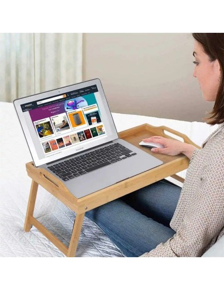 Table-pliante-bambou-support-ordinateur-portable-multi-usages
