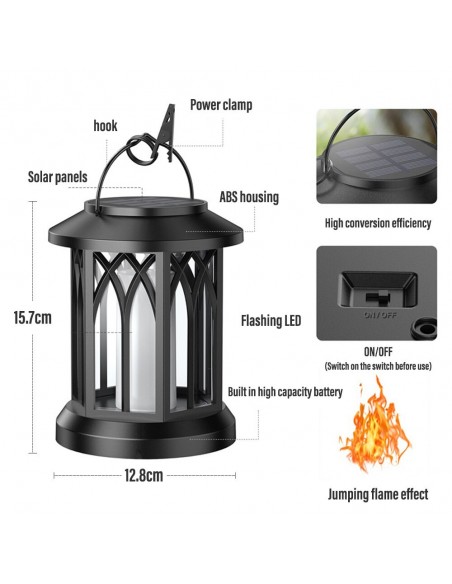 Lanterne-LED-extérieure-effet-Flamme-vacillante