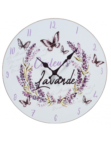 Horloge murale design lavande