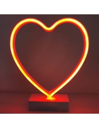 Lampe Neon Led Coeur - coloris rouge