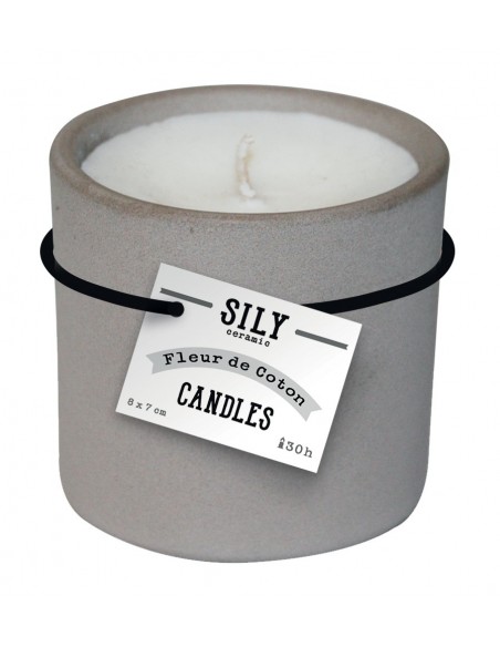 Bougie Sily céramique 100% cire végétale 30h parfum Fleur de coton