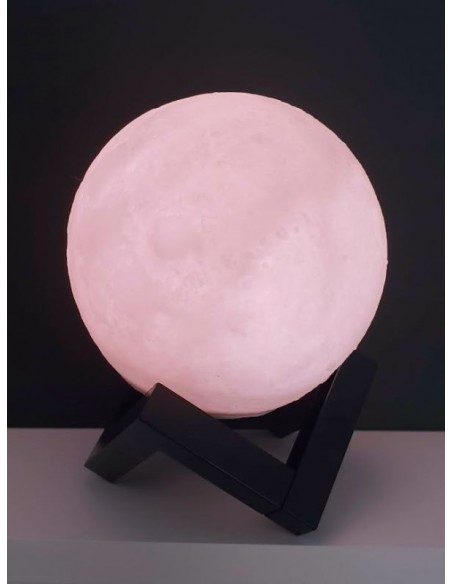Lampe Lune 3D - D12 cm - Lampe tactile - Veilleuse sensible avec support